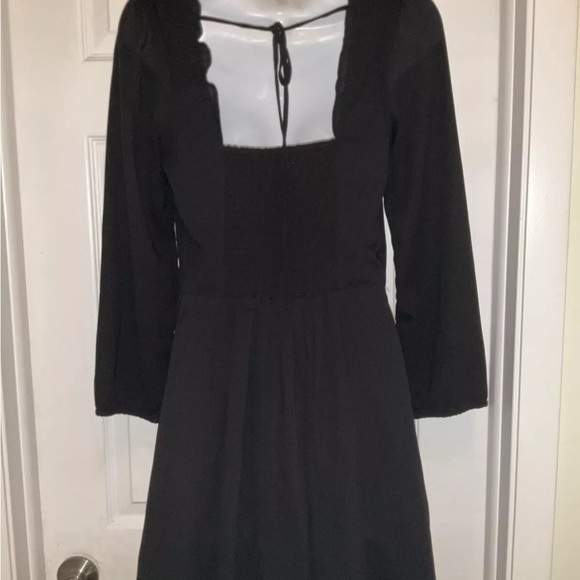 Abercrombie & Fitch Long Sleeve Babydoll Mini Dress Black Size Medium - Picture 2 of 11